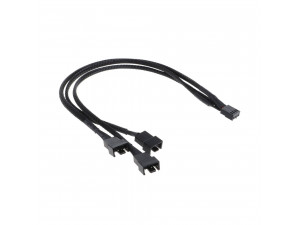 Захранващ кабел за вентилатори 4 pin към 3 x 4 pin 0.3m Черен 18321